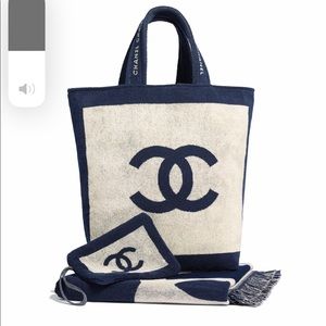 SOLD Chanel beach wear set tote towel pouch 2020ss